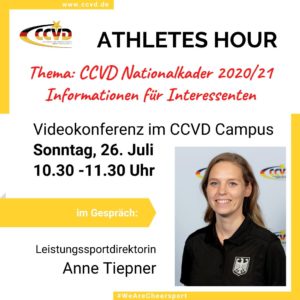 CCVD Athletes Hour zur Team Germany Saison 2020/21 CCVD Athletes Hour zur Team Germany Saison 2020/21