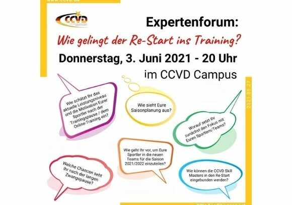 Der CCVD Fachausschuss für Bildung lädt zum Exptertenforum „Wie gelingt der Re-Start ins Training?﻿“