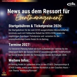 NEWS: aus dem Ressort für Eventmanagement NEWS: aus dem Ressort für Eventmanagement