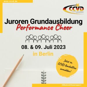 Performance Cheer Juroren Grundausbildung im CCVD – jetzt anmelden!